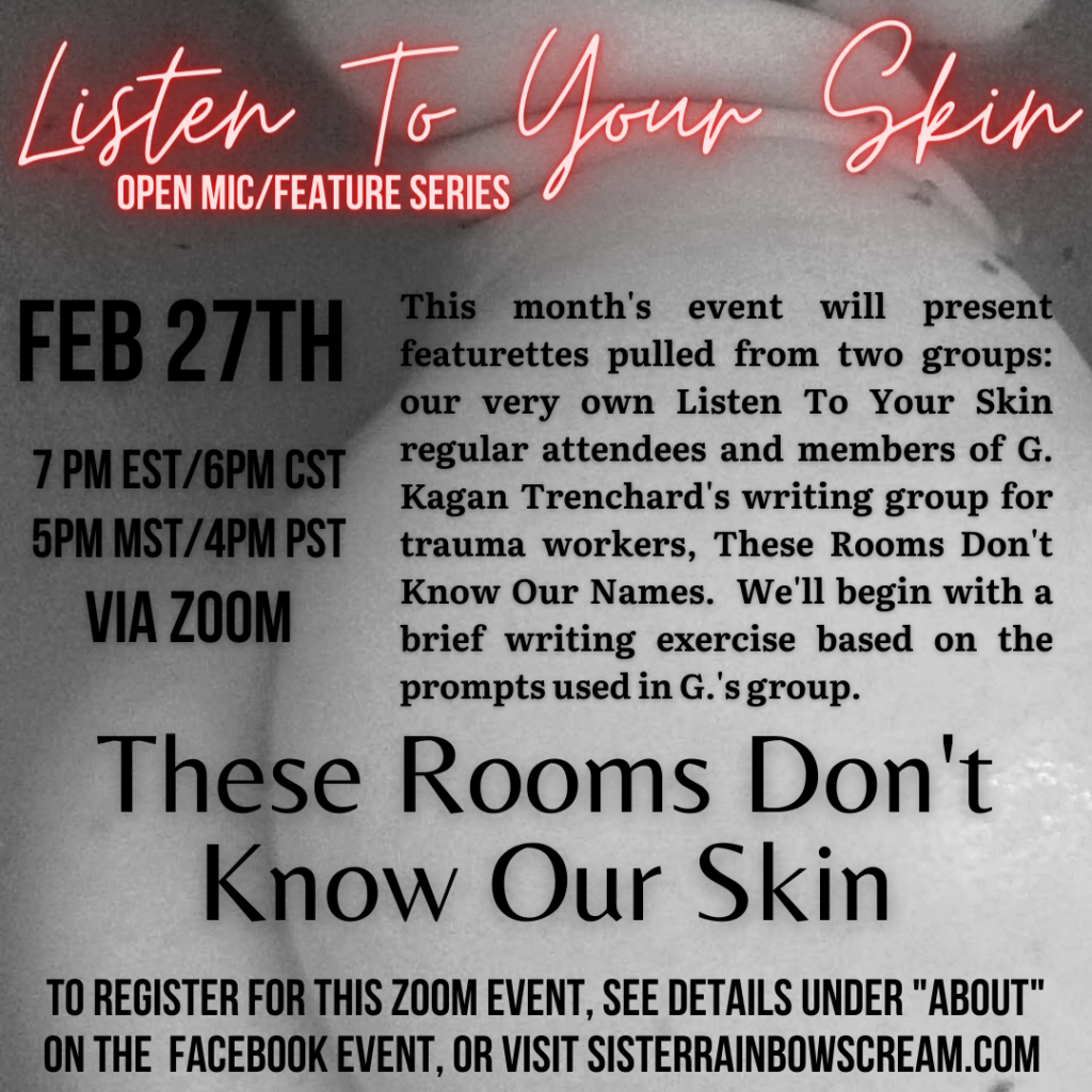 Listen To Your Skin Erotic Reading And Open Mic Series